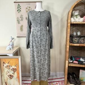 Vintage Floral Oversize Maxi Dress Cottage Forest Fairy Grunge Gloomy Coquette S